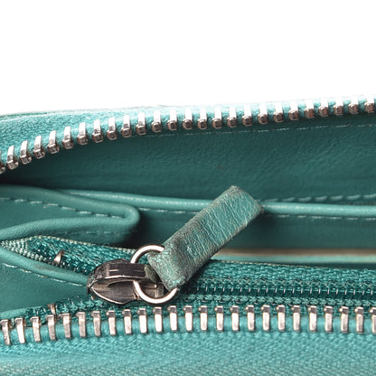 Chanel Patent Calfskin Quilted Large Gusset Zip Around Wallet Green 9 of 19