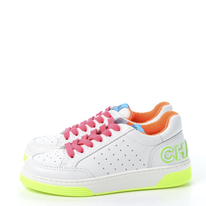 Chanel Calfskin Womens Logo Sneakers 36 White Multicolor 3 of 10