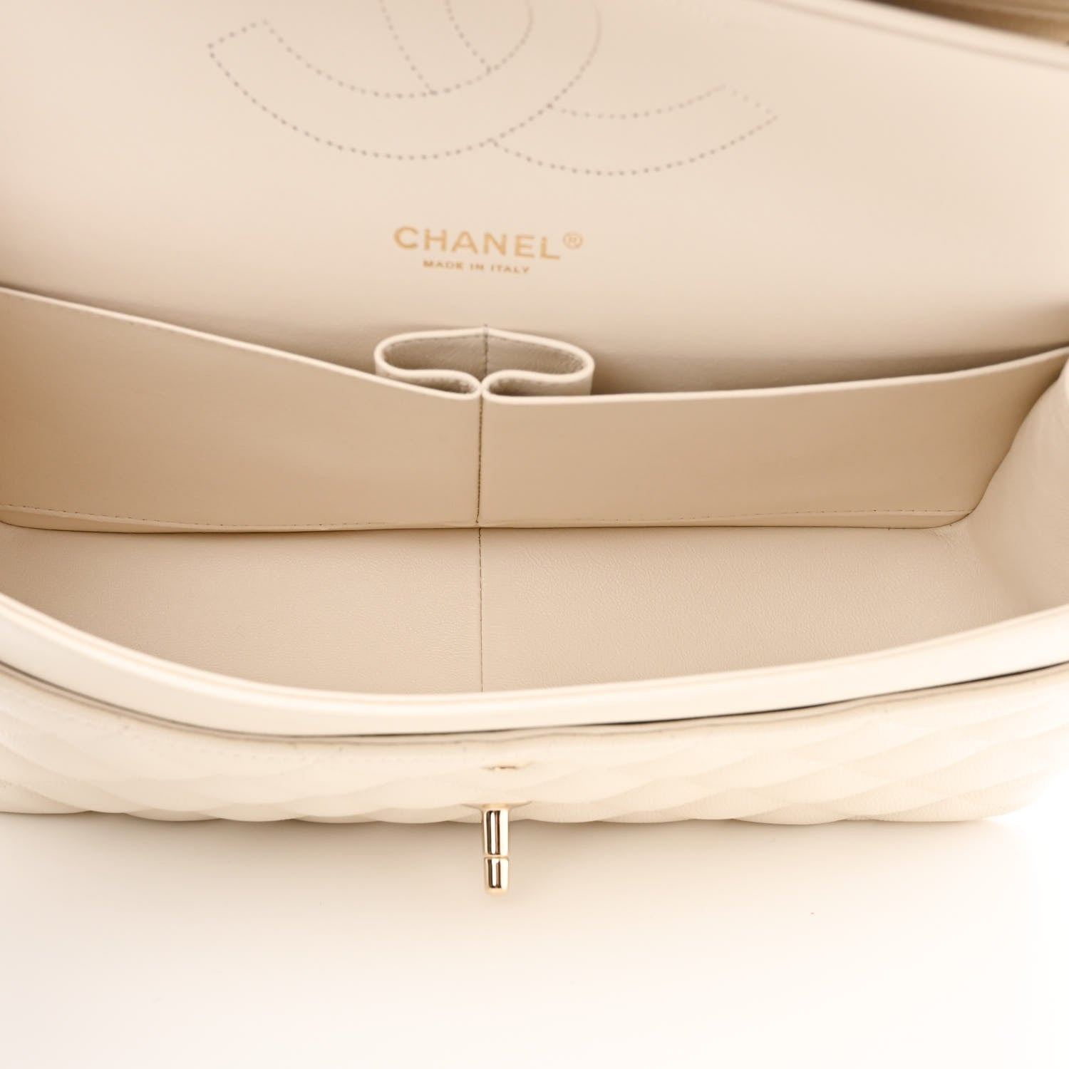 Chanel Caviar Quilted Jumbo Double Flap White 4 of 13