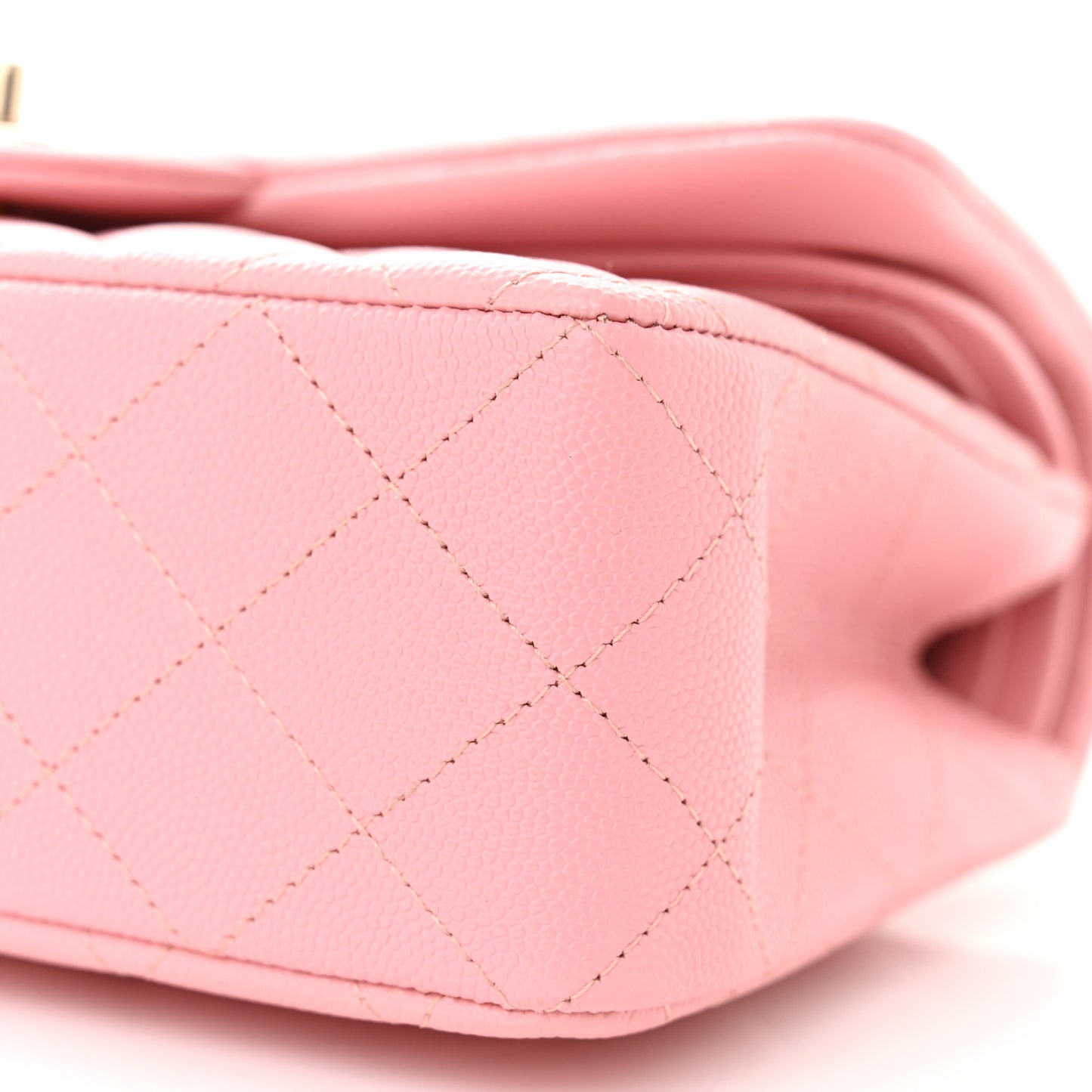 Caviar Quilted Small Double Flap Pink