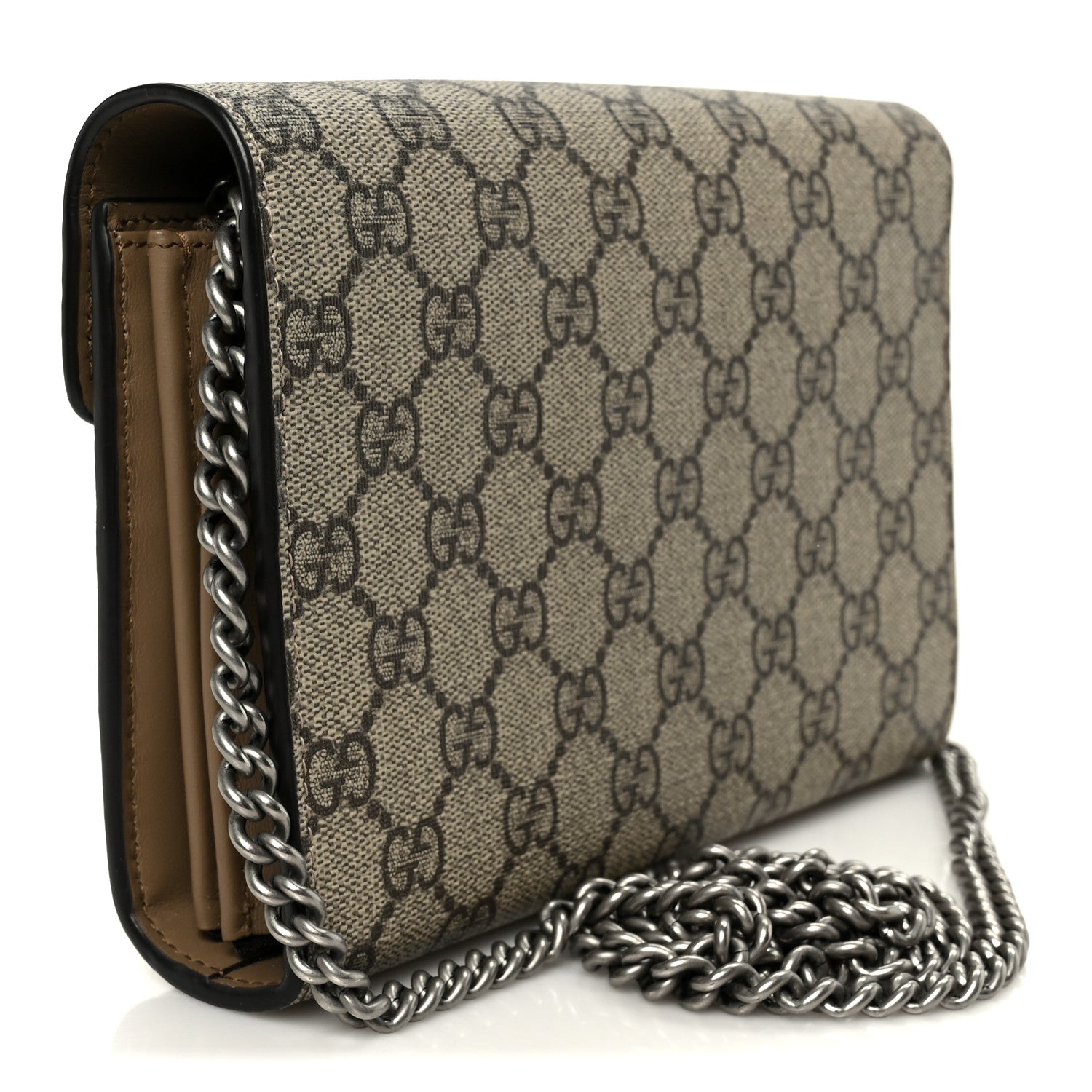 Gucci GG Supreme Monogram Mini Dionysus Chain Wallet Beige Taupe 3 of 10