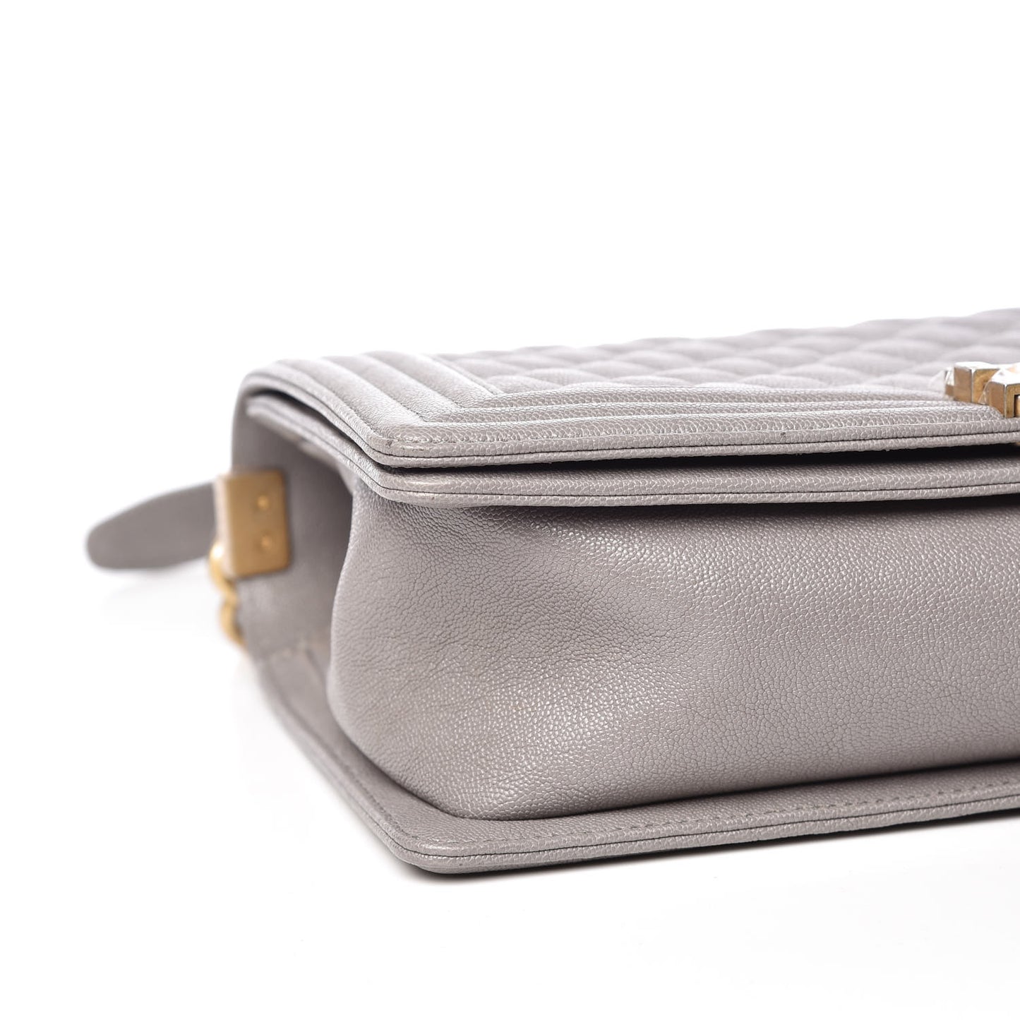 Caviar Quilted New Medium Boy Flap Grey
