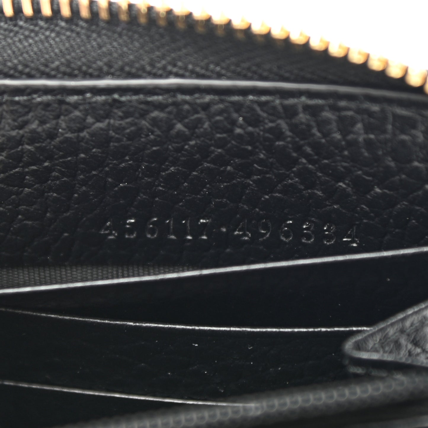 Dollar Calfskin GG Supreme Monogram GG Marmont Zip Around Wallet Black Beige Ebony