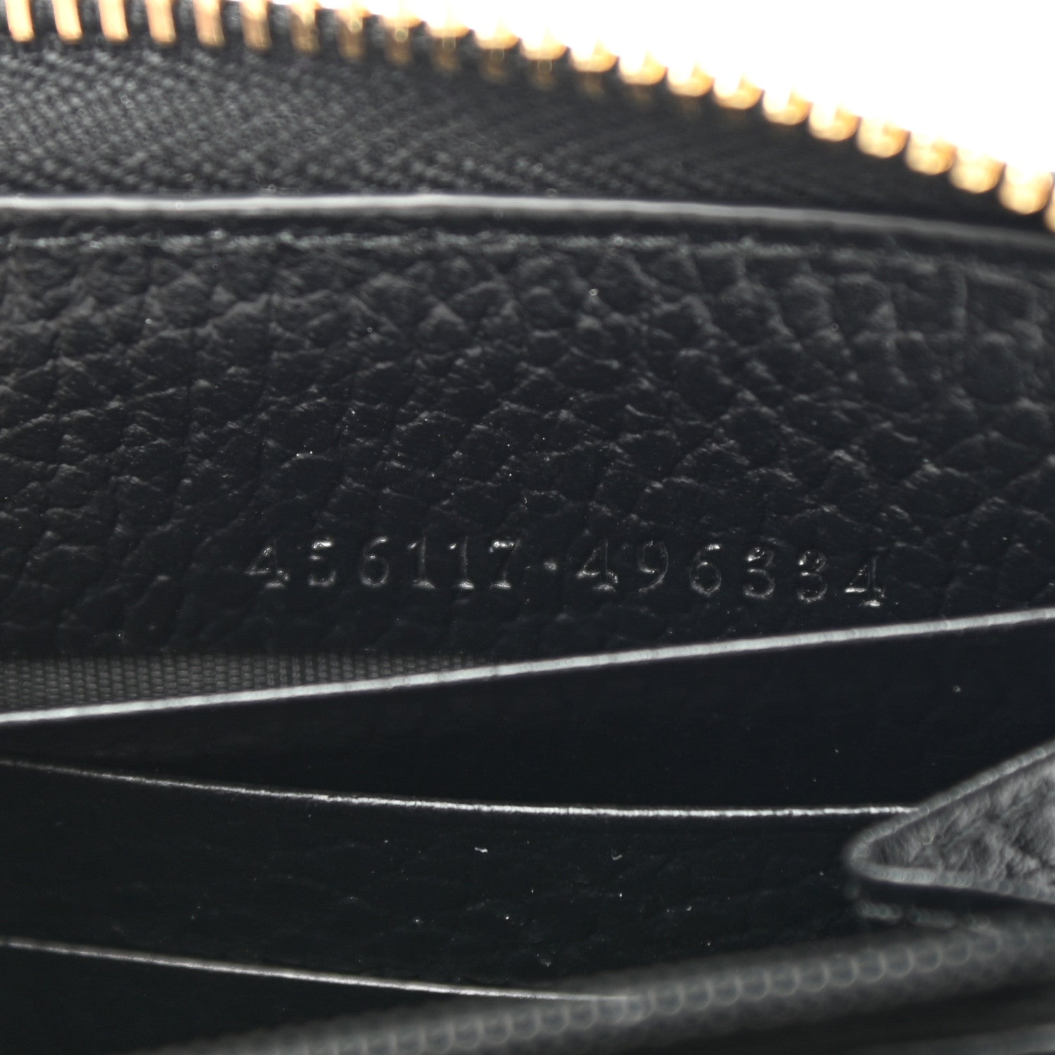 Gucci Dollar Calfskin GG Supreme Monogram GG Marmont Zip Around Wallet Black Beige Ebony 7 of 7