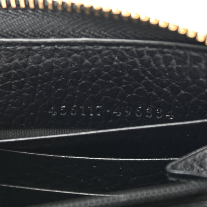 Gucci Dollar Calfskin GG Supreme Monogram GG Marmont Zip Around Wallet Black Beige Ebony 7 of 7