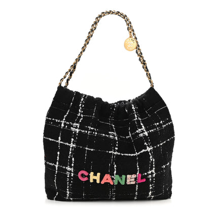 Chanel Wool Tweed Quilted Chanel 22 Black Multicolor 3 of 10