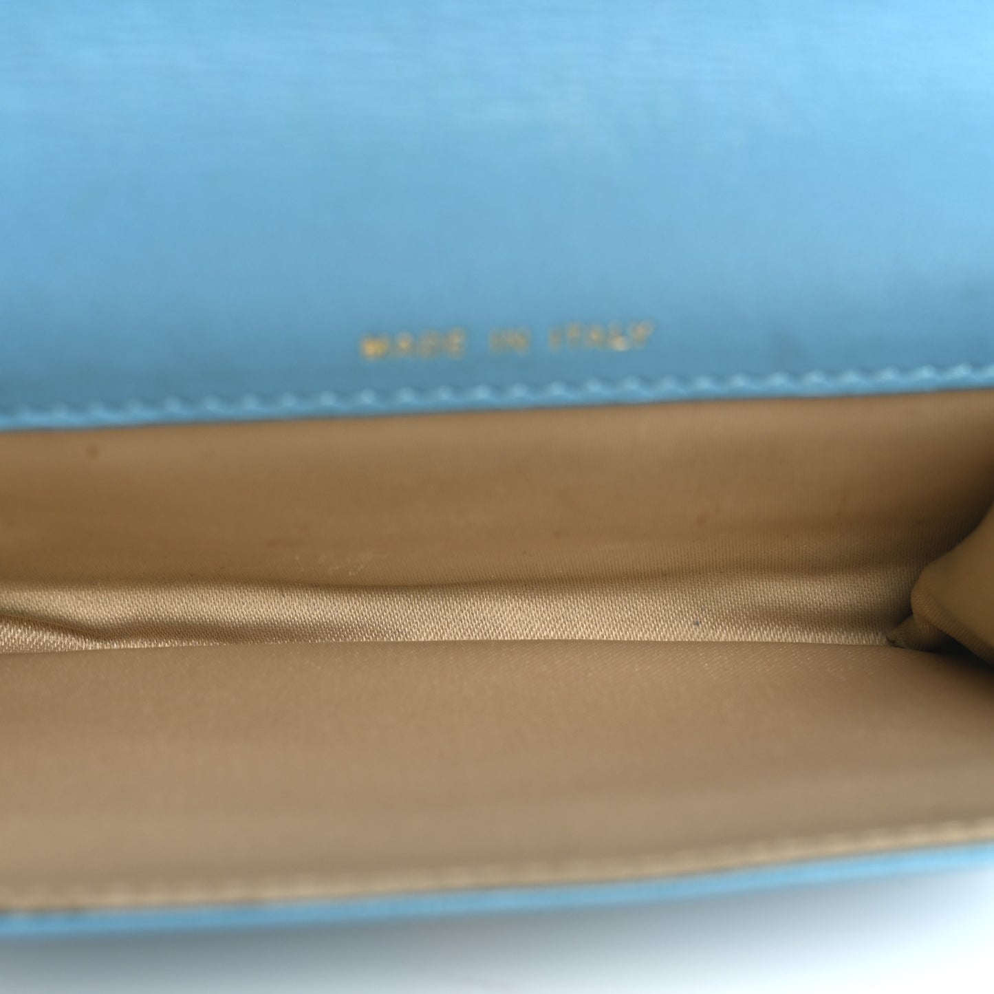 Lambskin Camellia Embossed Flap Card Holder Blue