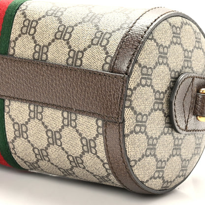 Gucci X BALENCIAGA BB Supreme Monogram Web Small Ophidia Boston Bag Beige New Acero 9 of 9