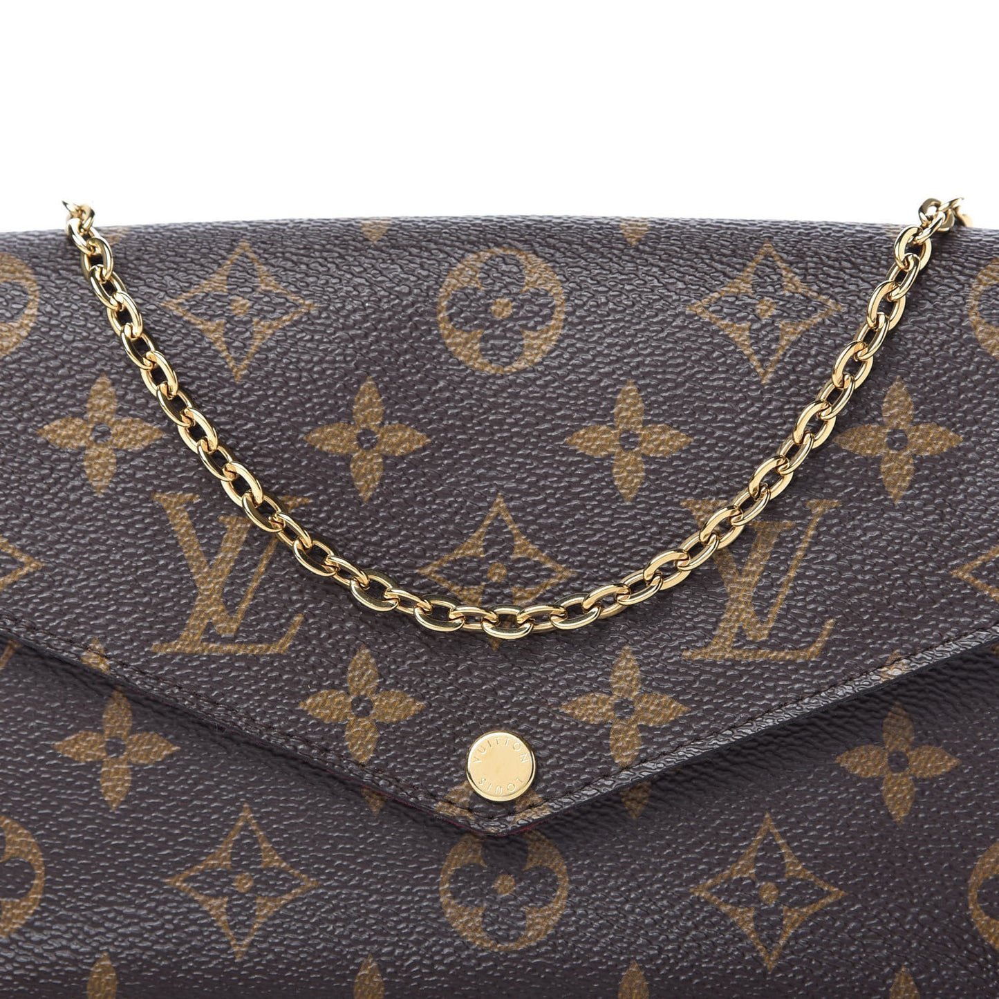 Monogram Pochette Felicie Chain Wallet Fuchsia