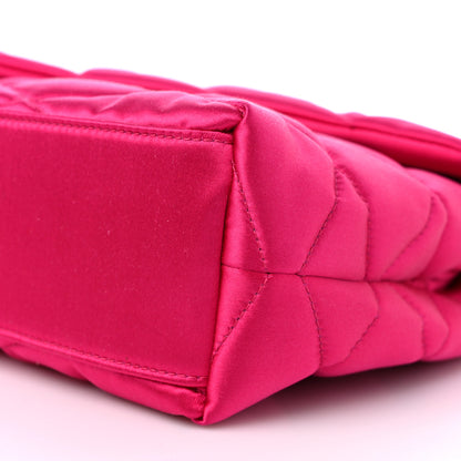 Saint Laurent Satin Quilted Sade Puffer Envelope Clutch Bubblegum 8 of 9