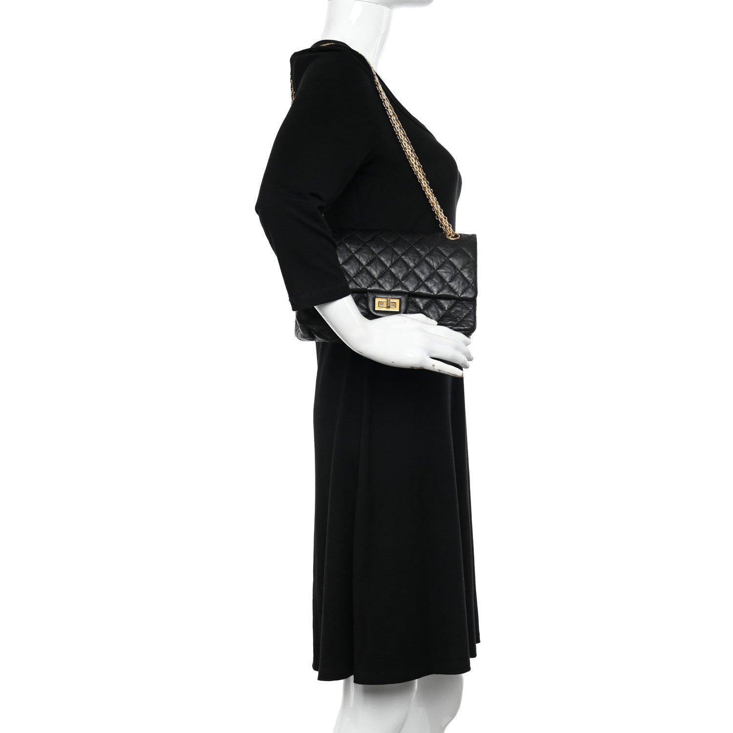Chanel Aged Calfskin Quilted 2.55 Reissue 225 Flap Black 2 of 10