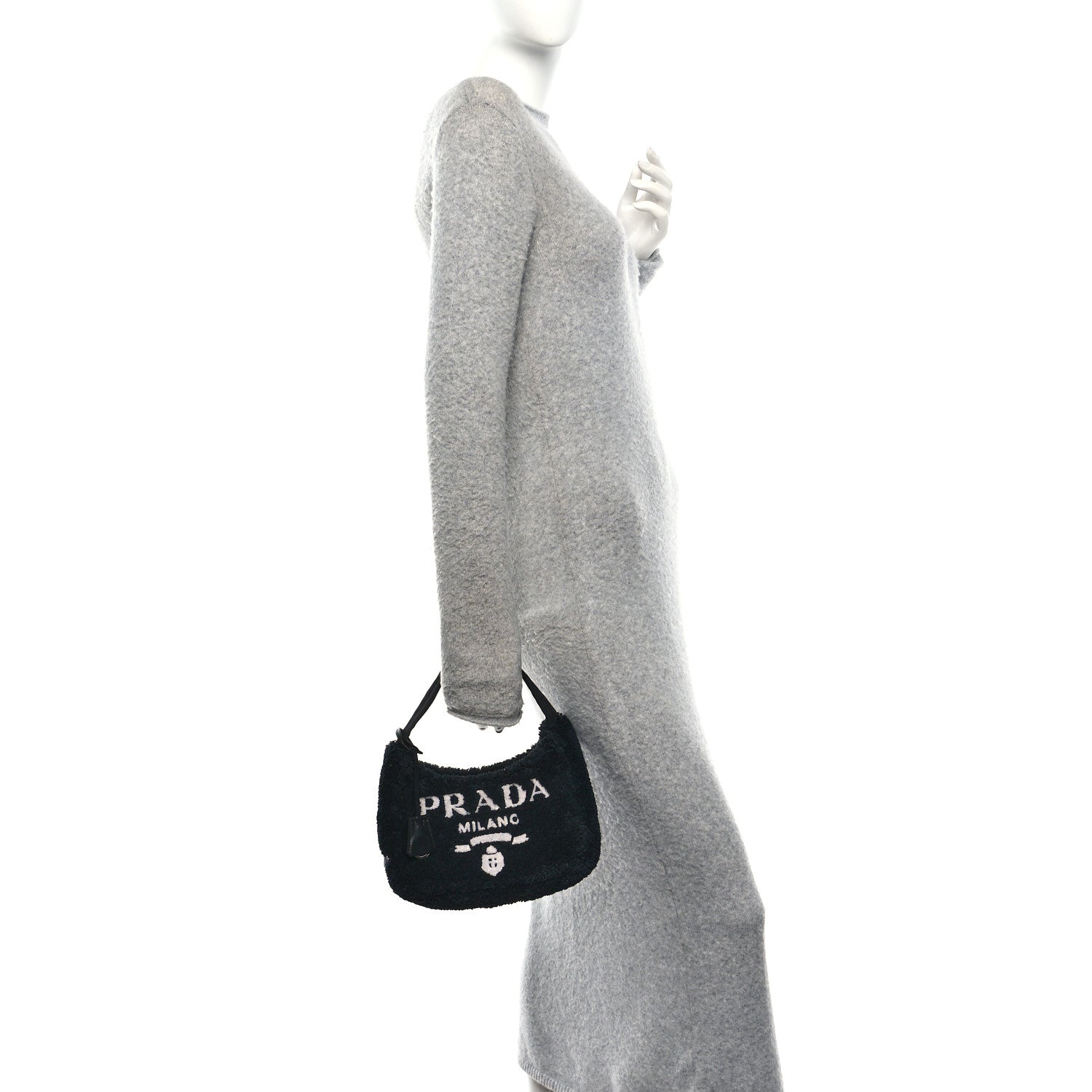 Prada Terry Cloth Mini Re-Edition 2000 Bag Black White 1877446