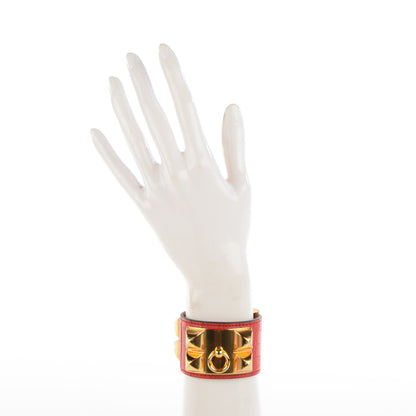 Hermes Matte Alligator Collier De Chien CDC Bracelet S Geranium 2 of 7