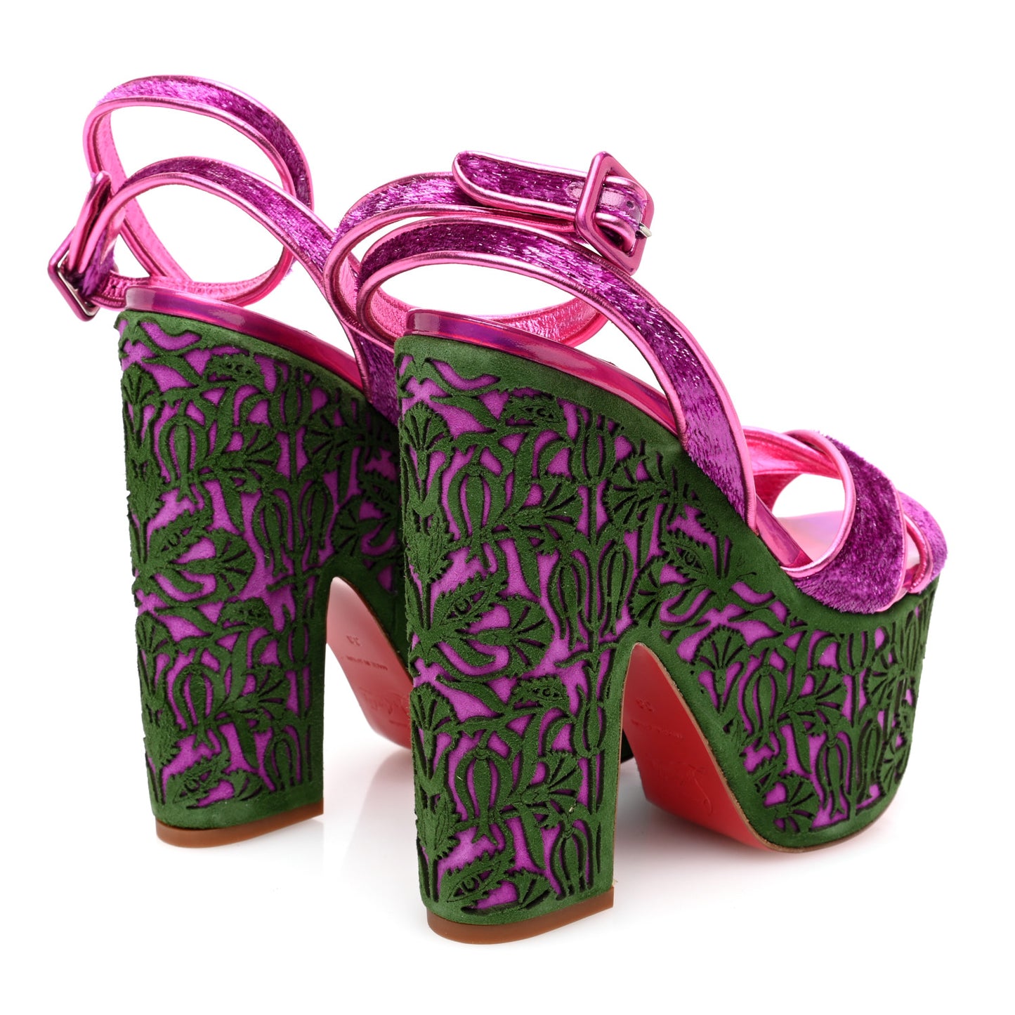 Suede Loubi Mystery Superyaz 160 Platform Sandals 38 Purple