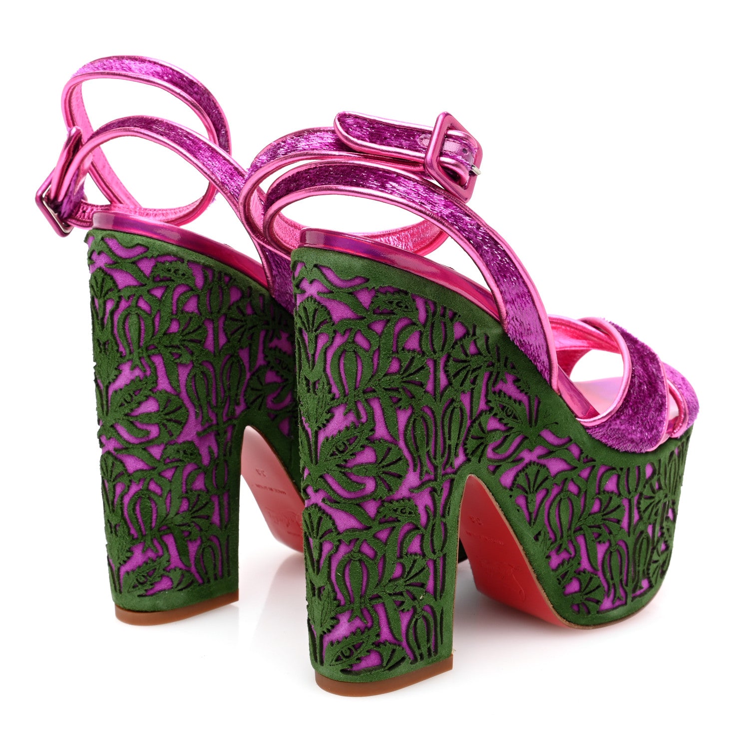 Christian Louboutin Suede Loubi Mystery Superyaz 160 Platform Sandals 38 Purple 4 of 6