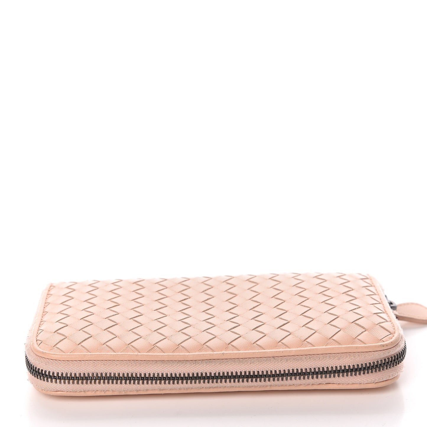 Nappa Intrecciato Zip Around Wallet Flamingo
