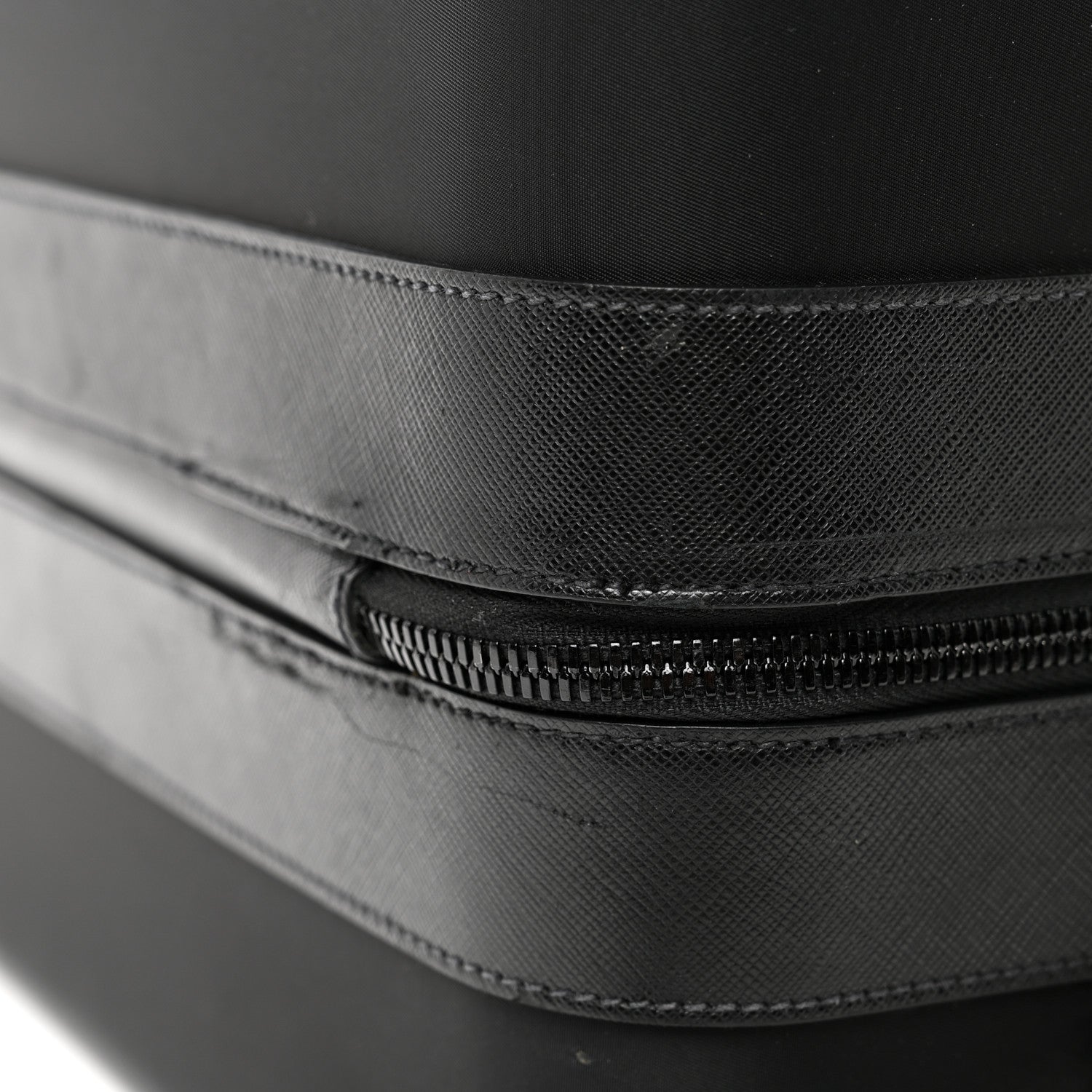 Prada Tessuto Nylon Saffiano Trolley Luggage Black 11 of 13
