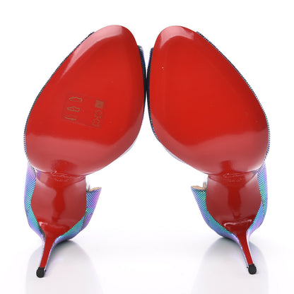 Christian Louboutin Tissu Scarabe Specchio Digitale Demi You 100 Pumps 38.5 Silver 5 of 19