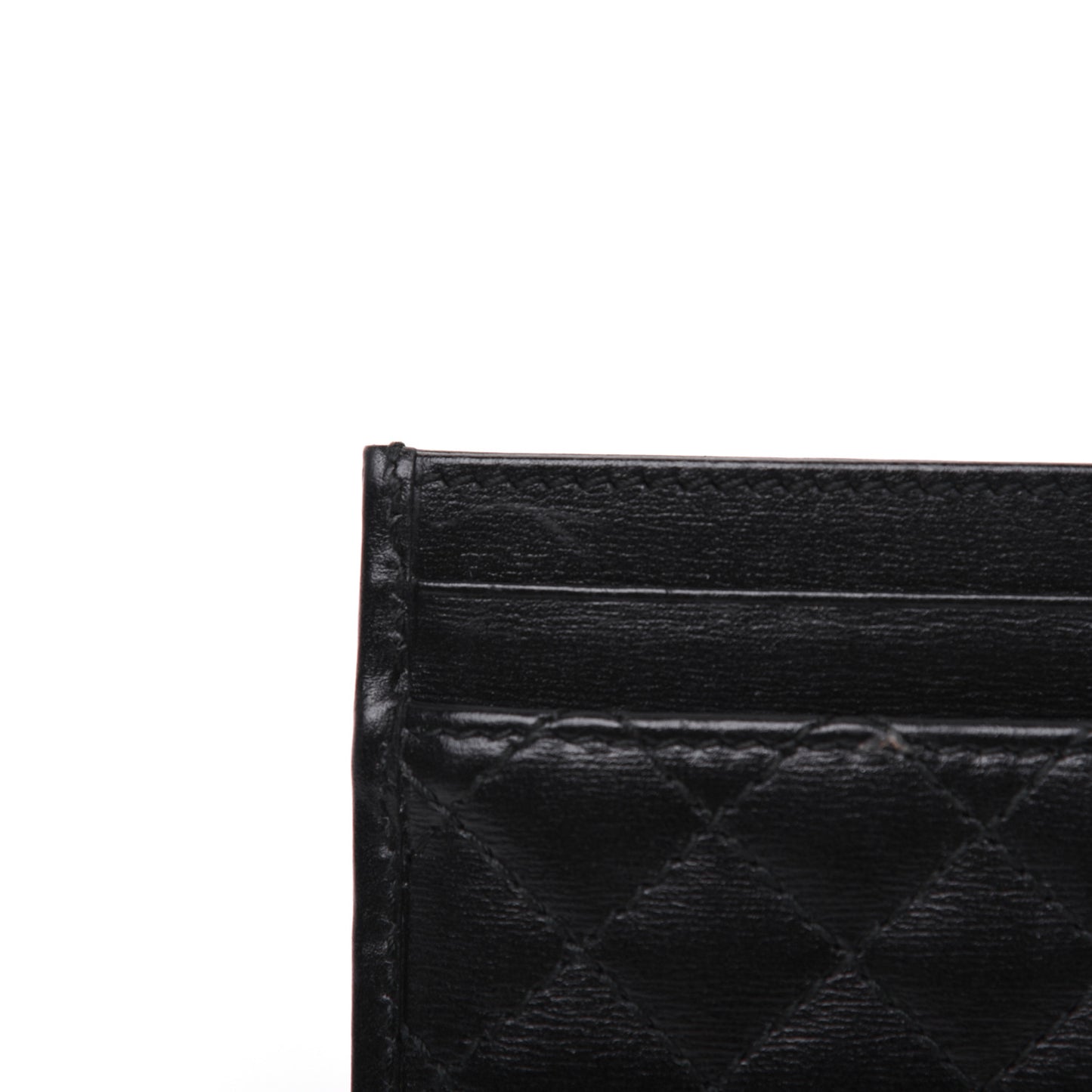 Calfskin Web Trapuntata Ophidia Card Holder Black