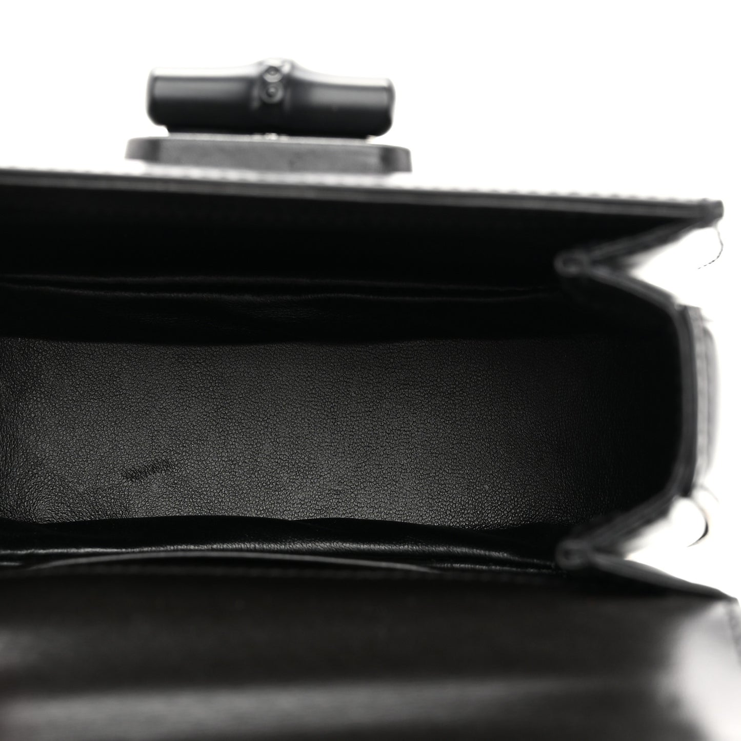 Boarded Dyana Lux Calfskin Web Monochrome Mini Bamboo 1947 Top Handle Bag Black