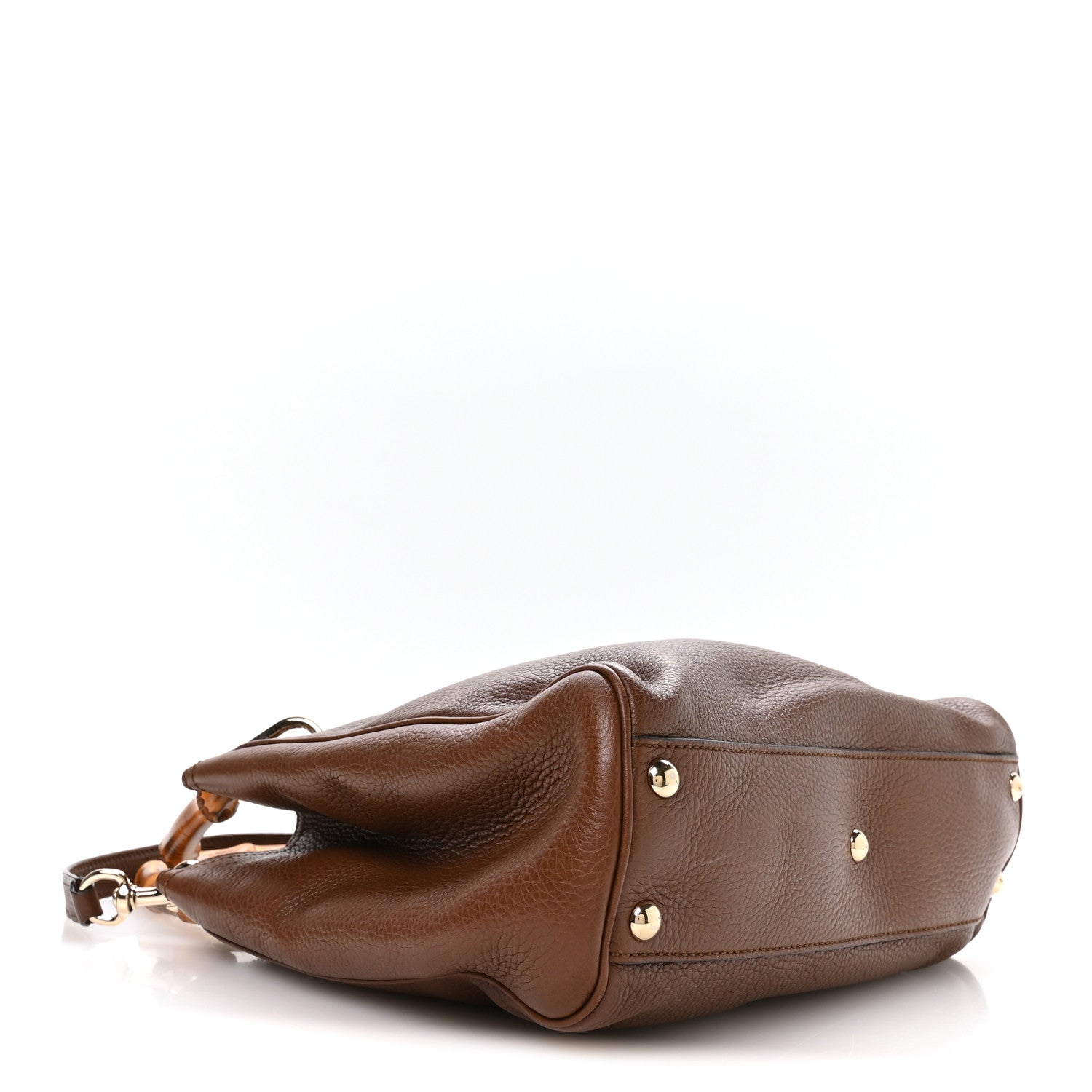Gucci Calfskin Small Bamboo Shopper Tote Acero 4 of 11