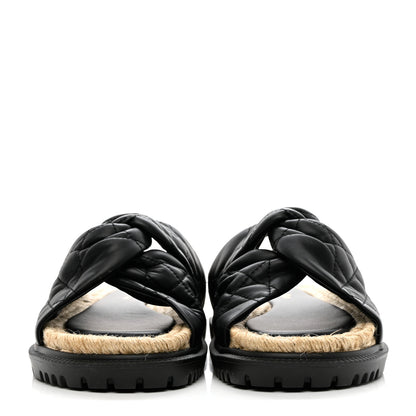 Christian Dior Calfskin Cannage Dtwist Espadrille Platform Sandals 38 Black 2 of 9