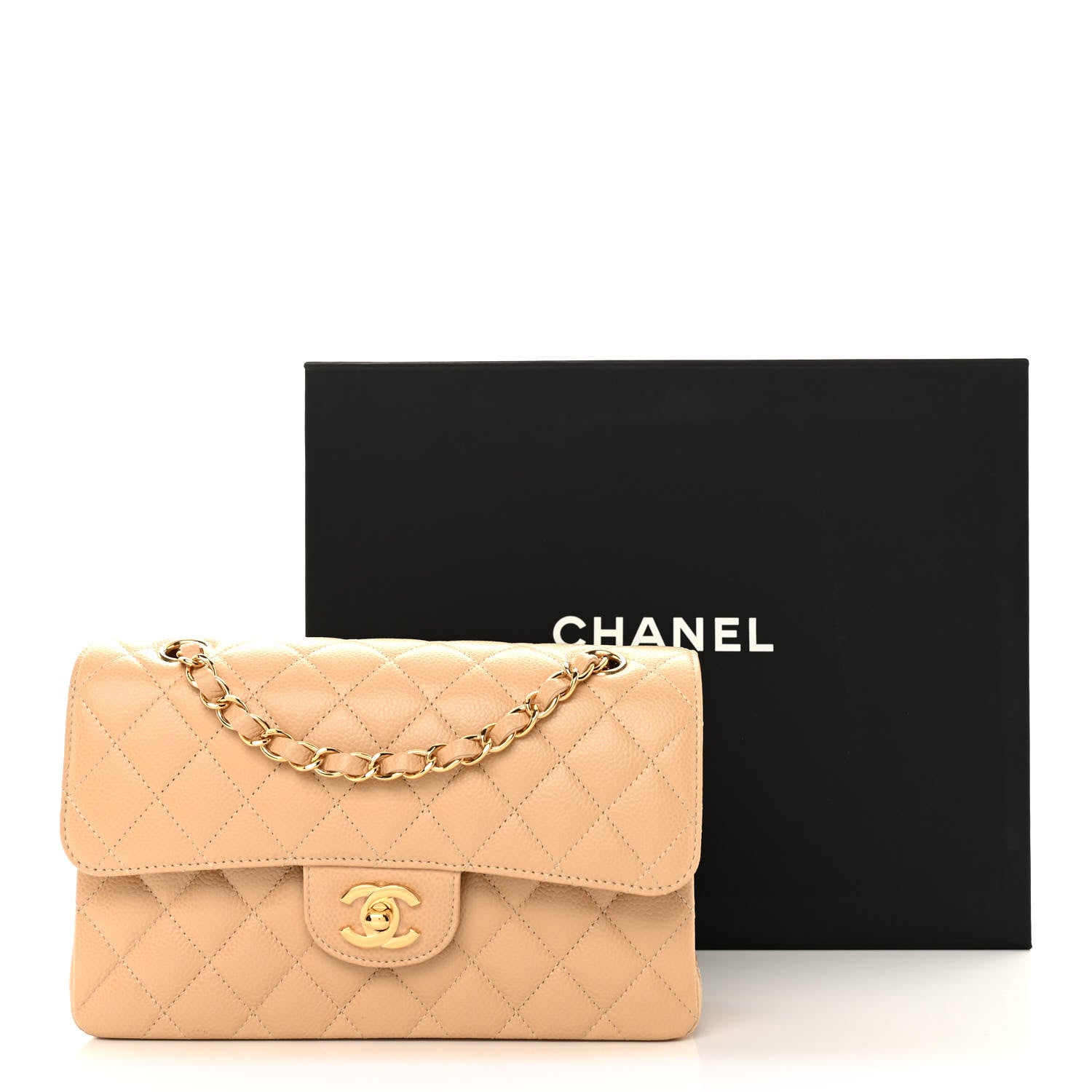 Chanel Caviar Quilted Small Double Flap Beige 11 of 11