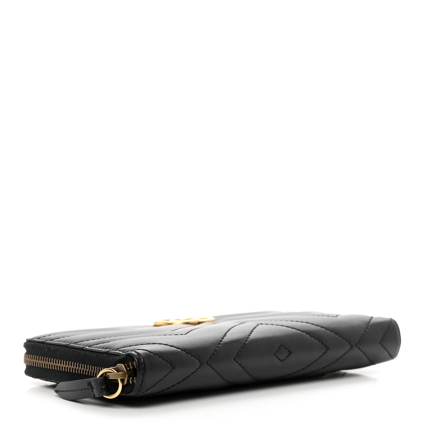 Calfskin Matelasse GG Marmont Zip Around Organizer Wallet Black