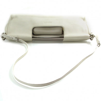 Prada Leather Steel Handle Clutch Ivory 6 of 10