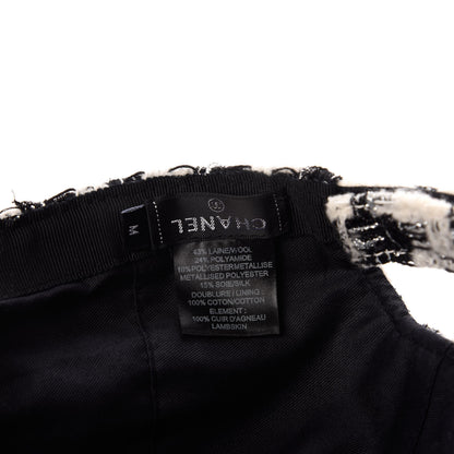 Chanel Tweed CC Cap Hat M Black White 6 of 6
