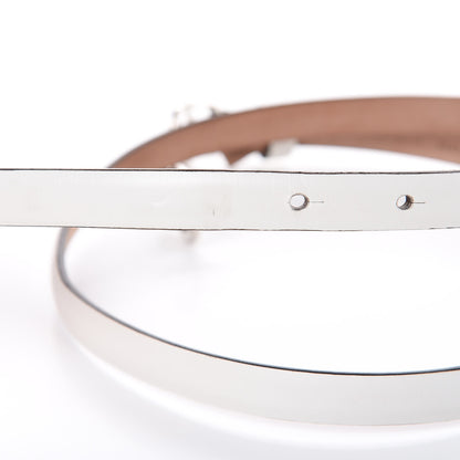 Gucci Calfskin Horsebit Skinny Belt 90 36 White 7 of 8