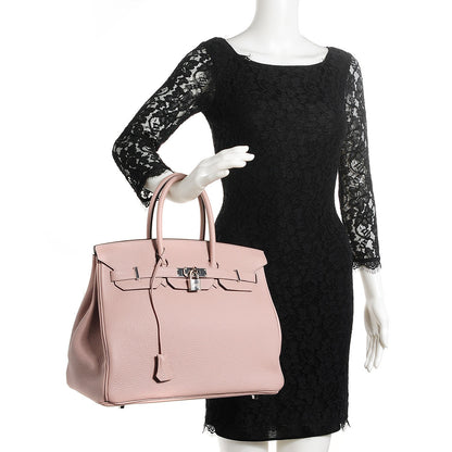 Hermes Taurillon Clemence Birkin 35 Glycine 2 of 6