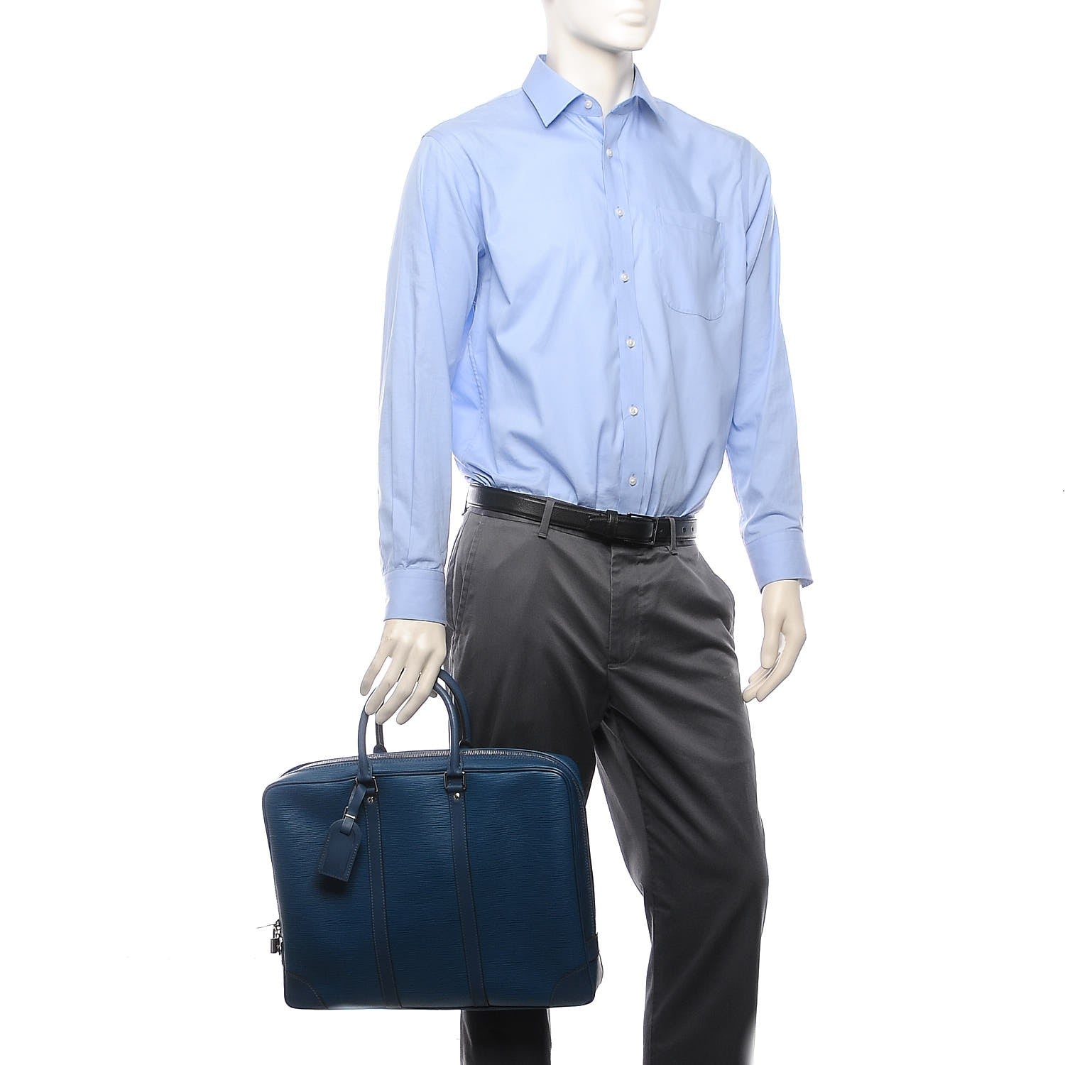 Louis Vuitton Epi Porte-Documents Voyage Briefcase Blue Celeste 2 of 7