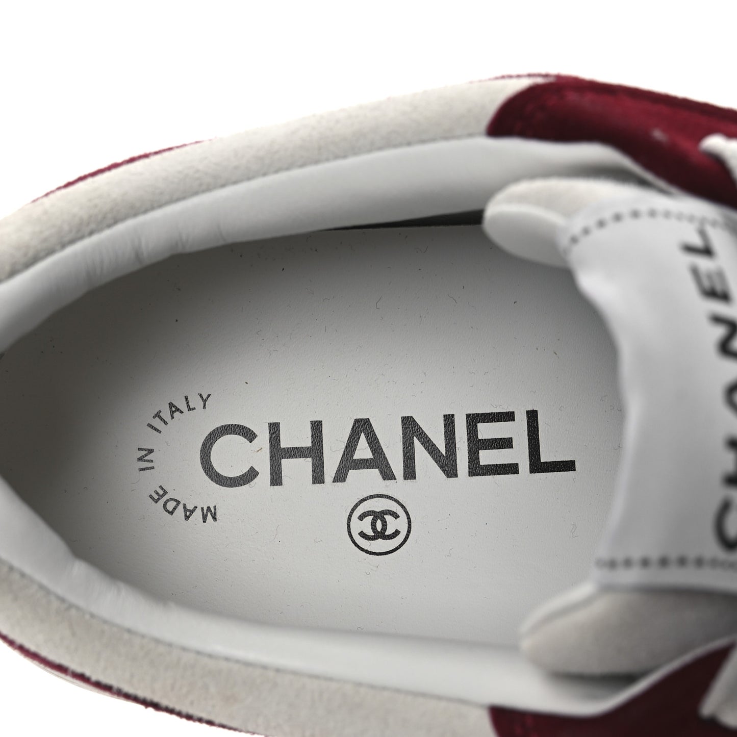 Suede Kidskin Womens CC Sneakers 38.5 Burgundy White