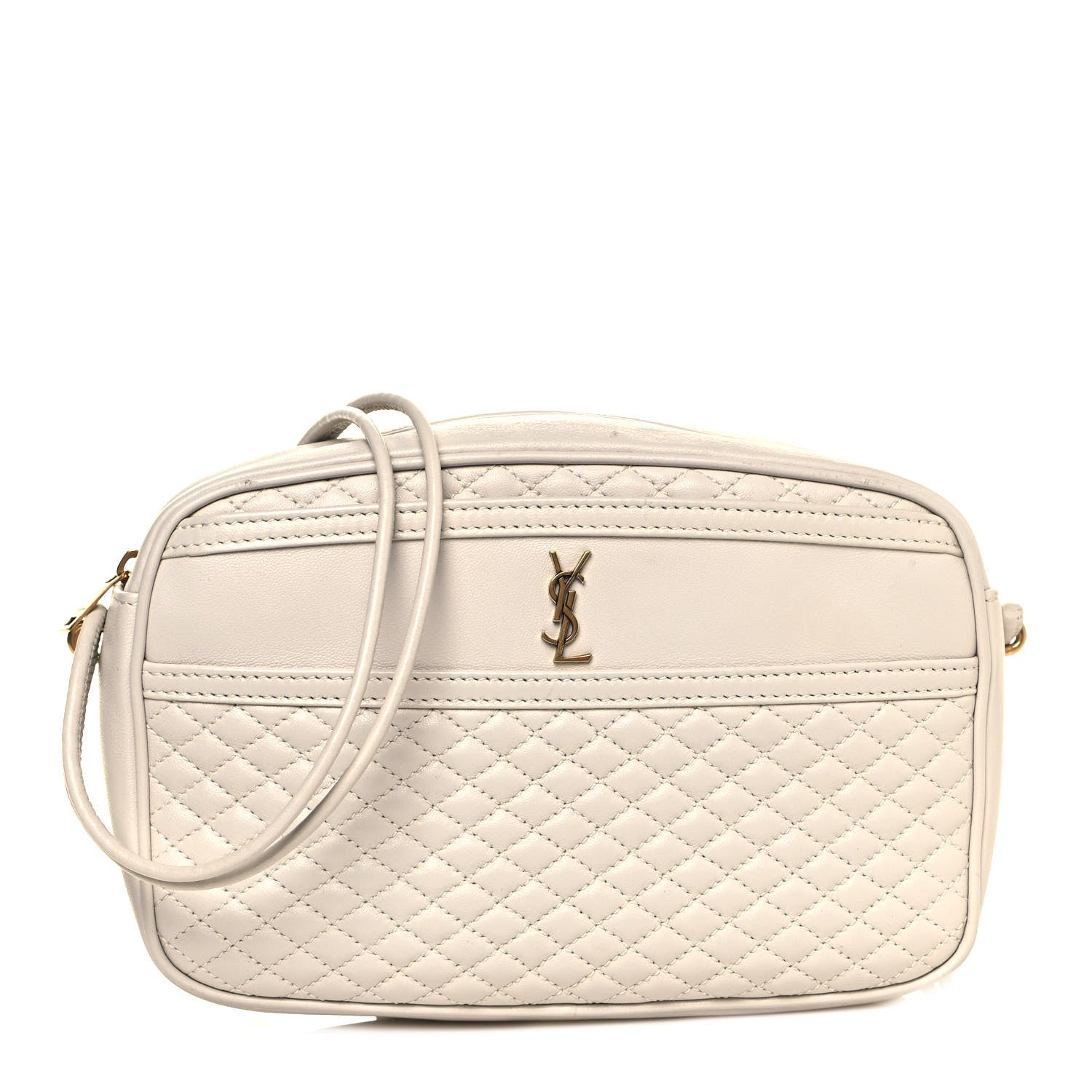 Saint Laurent Lambskin Quilted Victoire Camera Bag Blanc Vintage 1 of 15