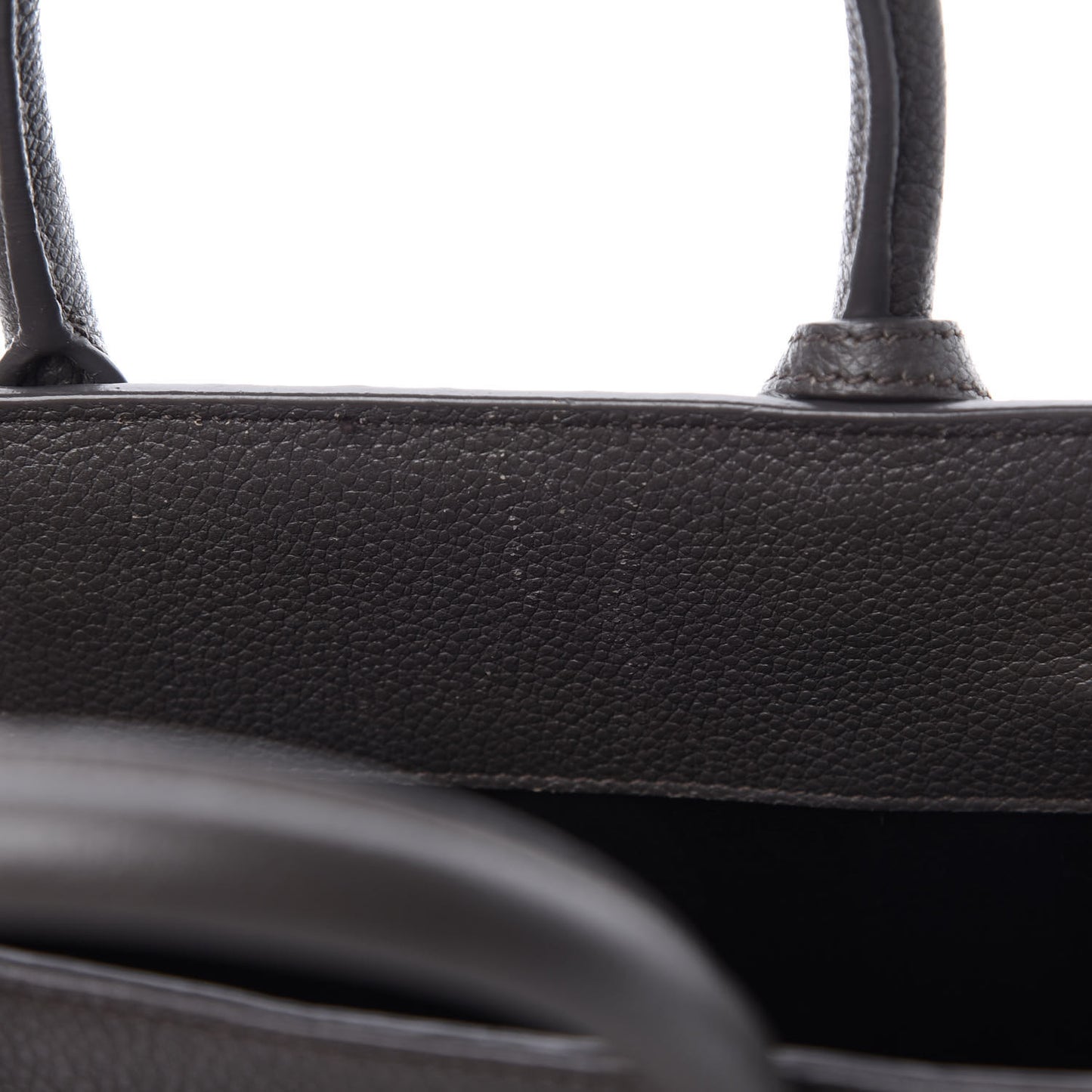 Grained Calfskin Nano Sac De Jour Coal