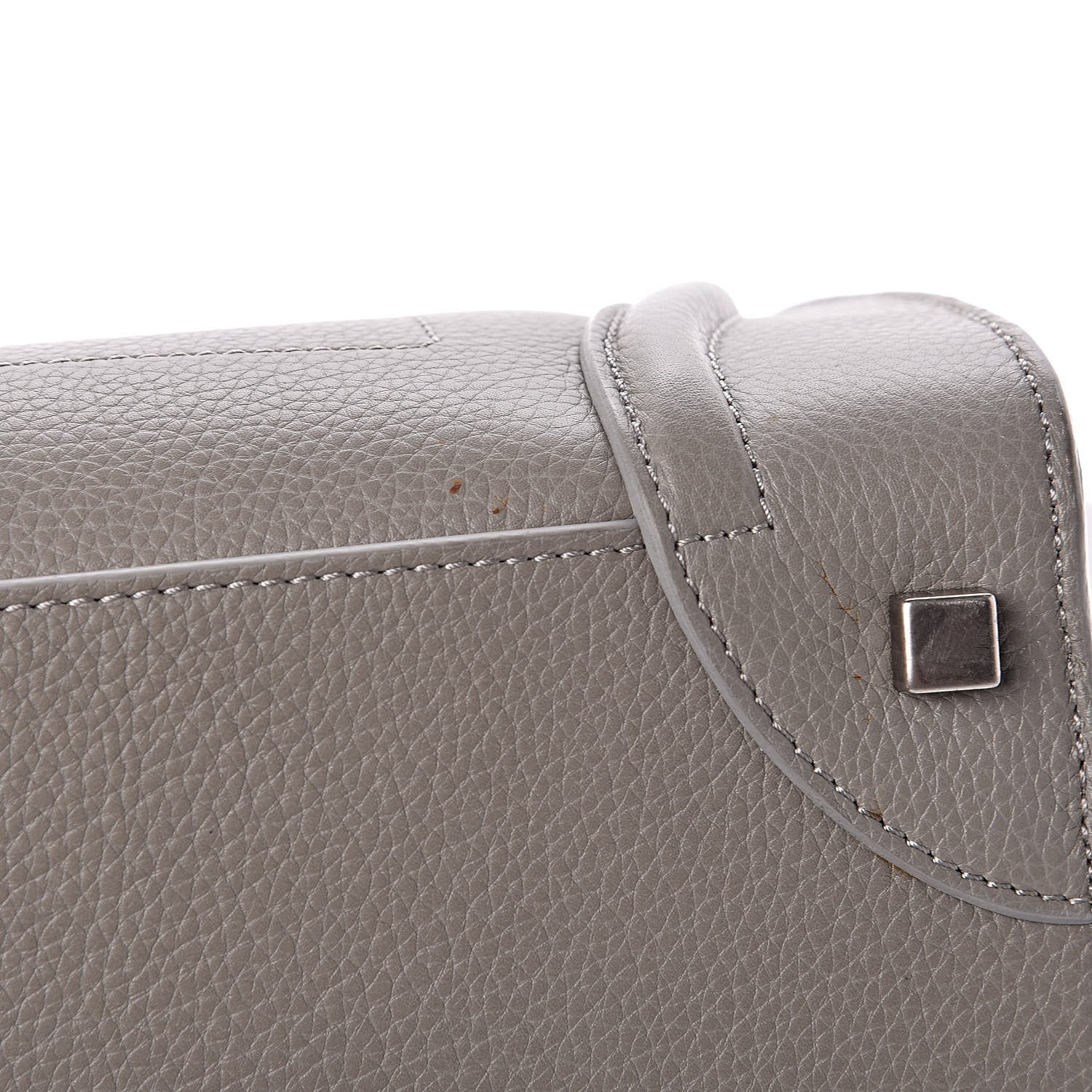 Celine Drummed Calfskin Mini Luggage Souris 11 of 16