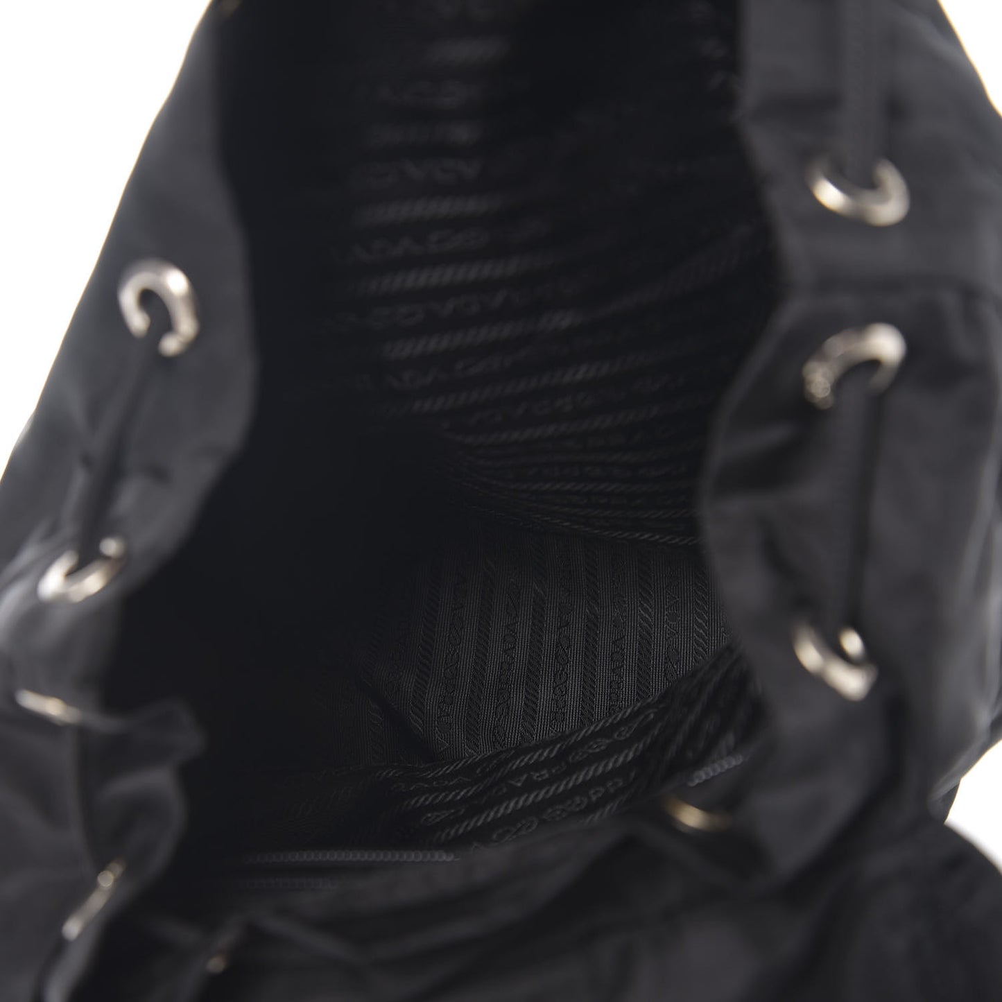 Nylon Vela Medium Cinch Backpack Black