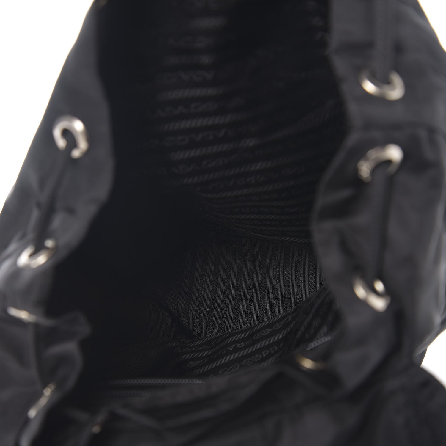 Prada Nylon Vela Medium Cinch Backpack Black 4 of 8