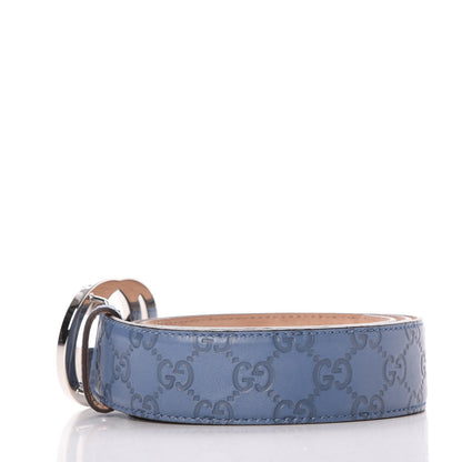 Gucci Guccissima Interlocking G Belt 95 38 Light Blue 3 of 7