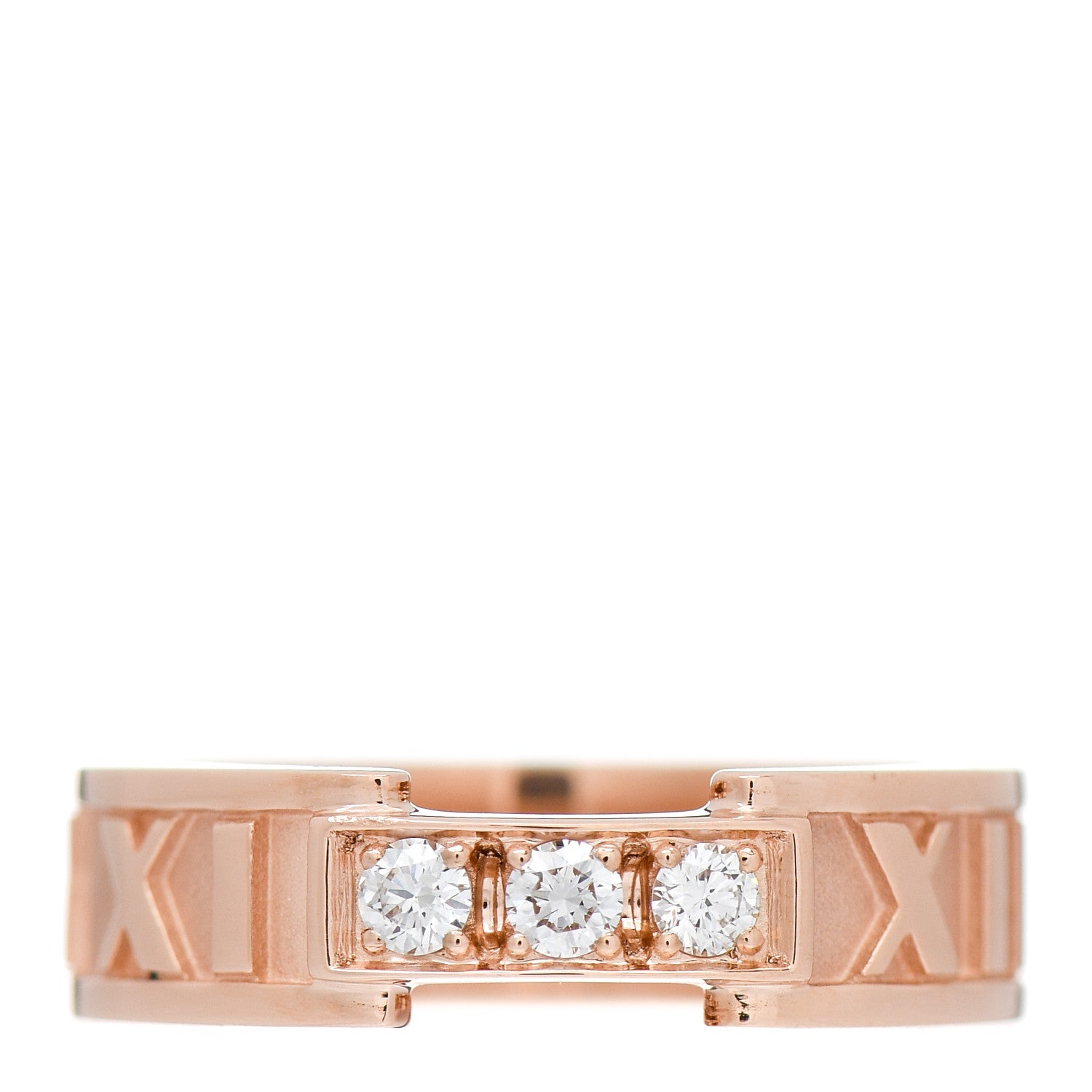 Tiffany 18K Rose Gold Diamond Atlas Ring 52 6 1 of 4
