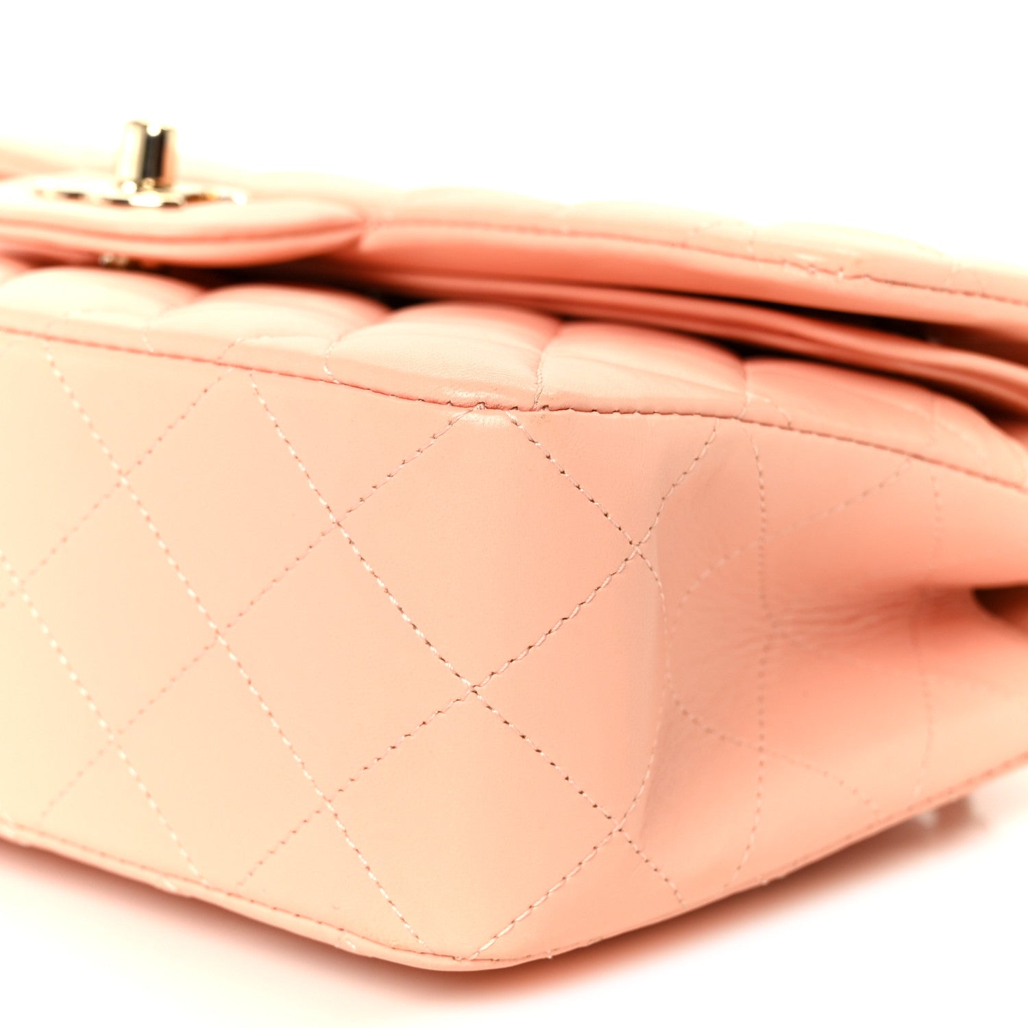 Chanel Lambskin Quilted Small Double Flap Light Orange 10 of 11