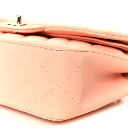 Chanel Lambskin Quilted Small Double Flap Light Orange 10 of 11