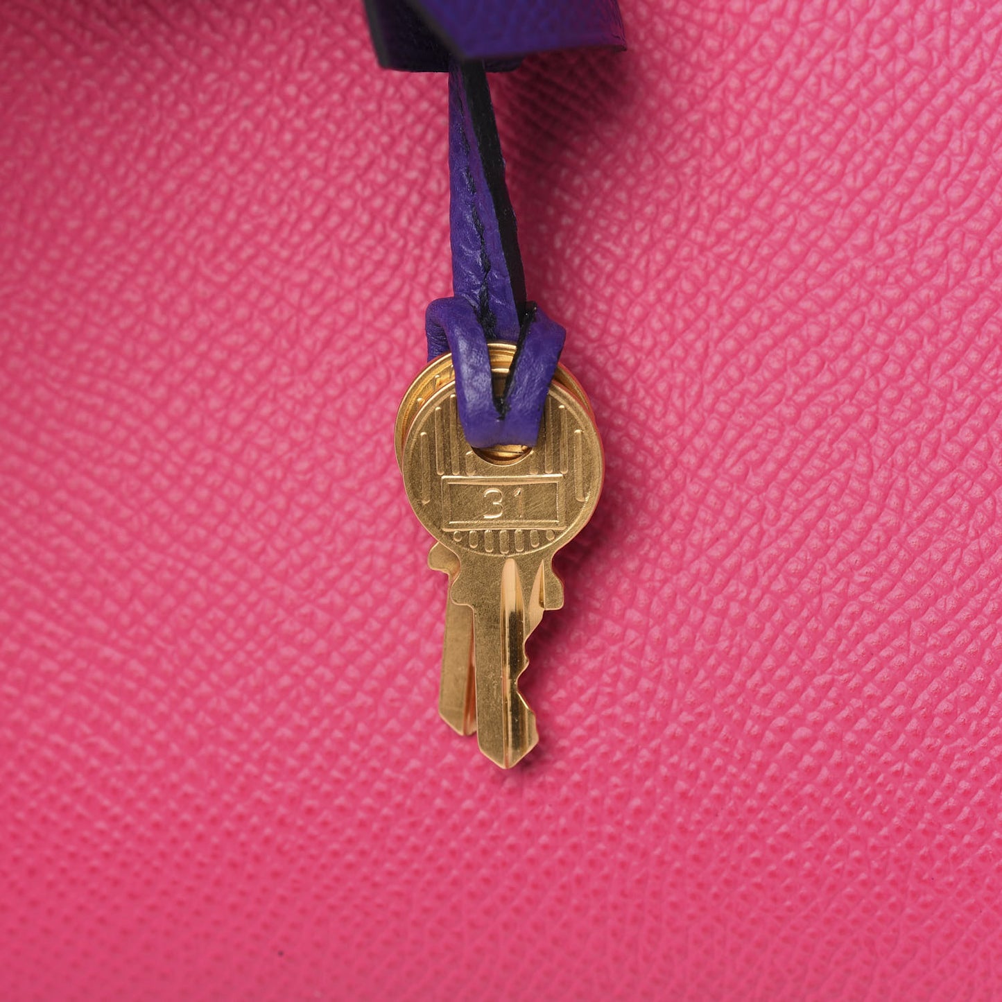 Epsom Horseshoe Birkin 30 Blue Encre Ultraviolet Rose Tyrien