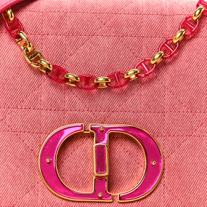 Christian Dior Denim Macrocannage Medium Caro Bag Fuchsia Multicolor 8 of 11