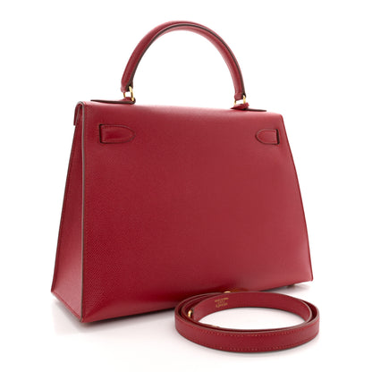 Hermes Courchevel Kelly Sellier 28 Rouge Vif 3 of 17