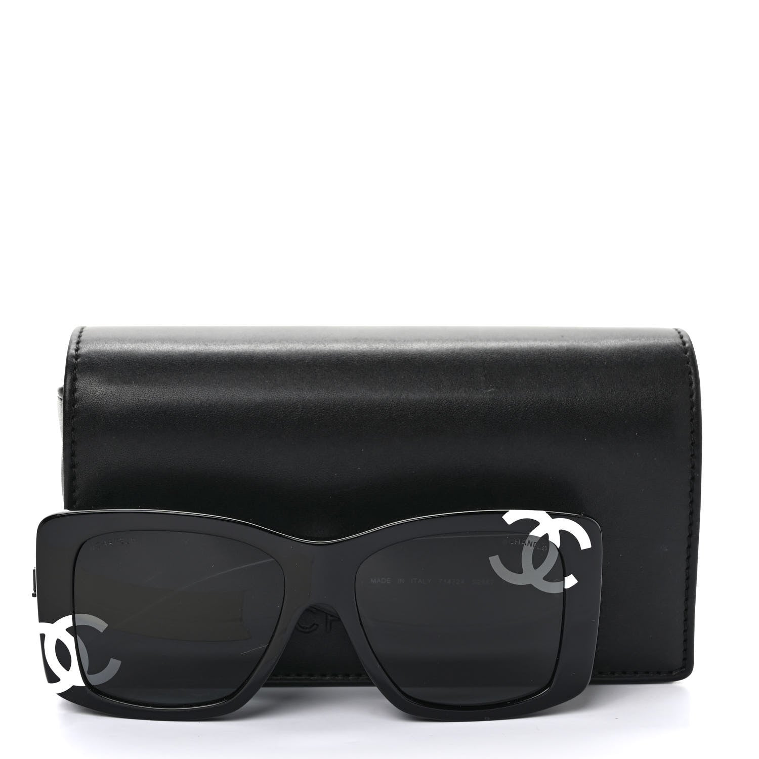 Chanel Acetate CC Logo Square Sunglasses 71472 Black 8 of 8
