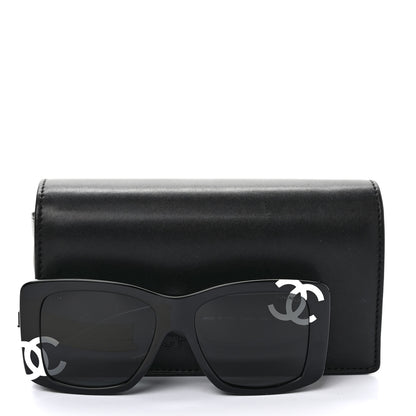 Chanel Acetate CC Logo Square Sunglasses 71472 Black 8 of 8