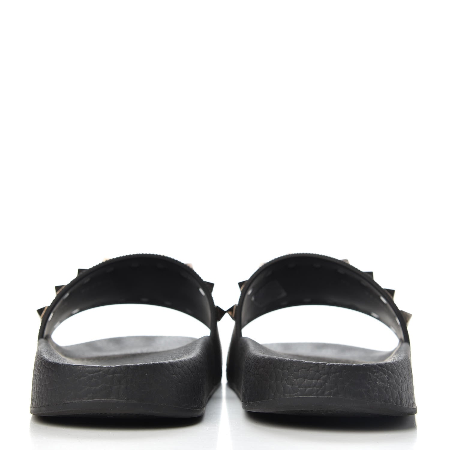 Valentino Garavani Rubber Rockstud Slide Sandals 36 Black 7 of 10