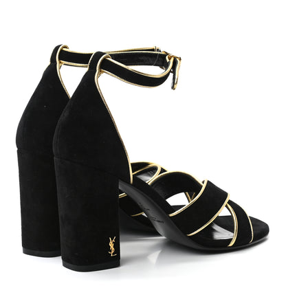 Saint Laurent Suede Babies Sandals 37 Black 4 of 8